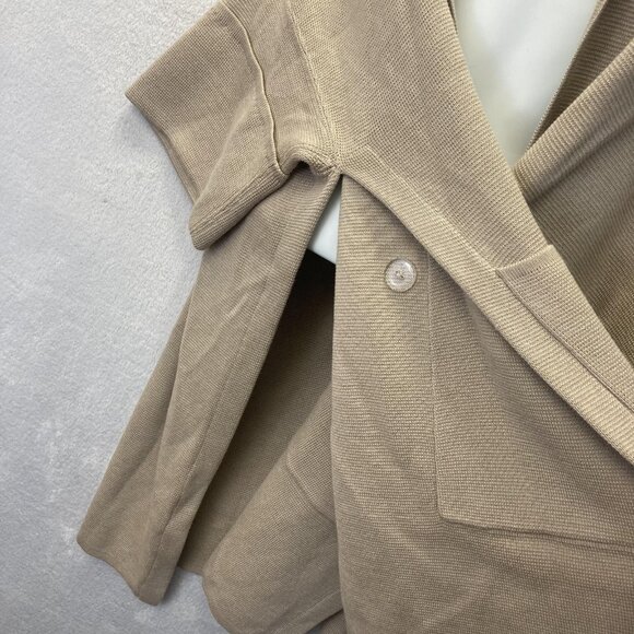 MarlaWynne Oversized Cardigan Sweater Womens XXS Tan Poncho Lagenlook Pockets - Picture 11 of 16